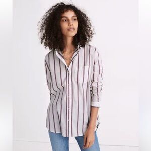 Madewell Overaized Ex-Boyfriend Button-Down Shirt in Odessa Stripe